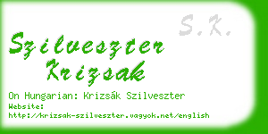 szilveszter krizsak business card